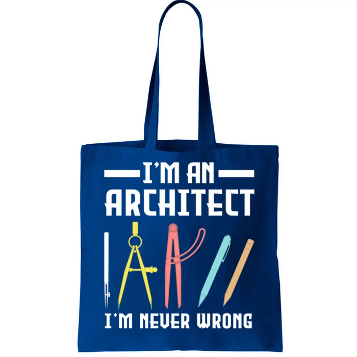 I'm An Architect I'm Never Wrong Funny Architect Cool Gift Tote Bag