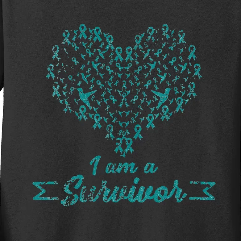 I Am A Survivor Cervical Cancer Awareness Kids Long Sleeve Shirt