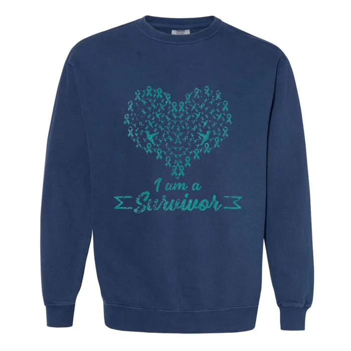 I Am A Survivor Cervical Cancer Awareness Garment-Dyed Sweatshirt