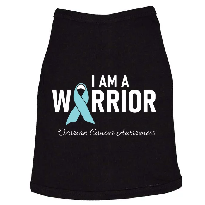 I Am A Warrior Ovarian Cancer Awareness Doggie Tank