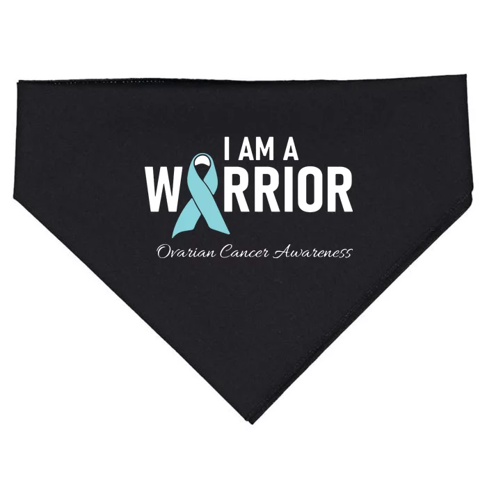 I Am A Warrior Ovarian Cancer Awareness USA-Made Doggie Bandana