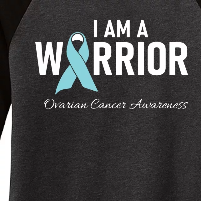 I Am A Warrior Ovarian Cancer Awareness Women's Tri-Blend 3/4-Sleeve Raglan Shirt