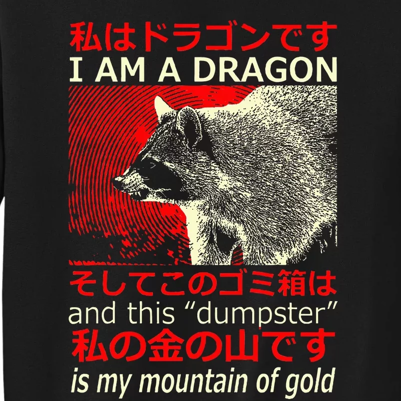 I Am A Dragon Raccoon Japanese Tall Sweatshirt