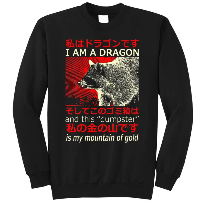 I Am A Dragon Raccoon Japanese Tall Sweatshirt