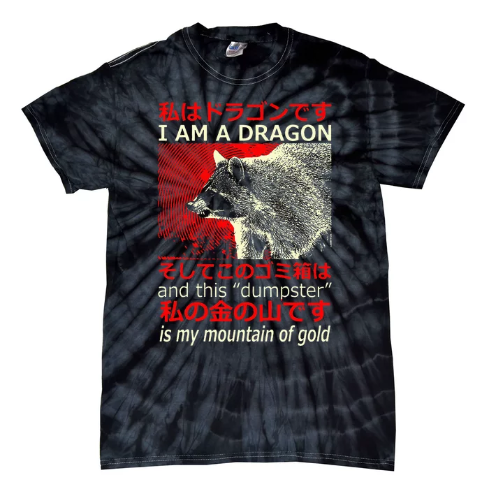 I Am A Dragon Raccoon Japanese Tie-Dye T-Shirt