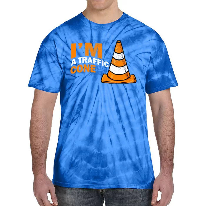 I Am A Traffic Cone Halloween Costume Im Lazy Easy Tie-Dye T-Shirt