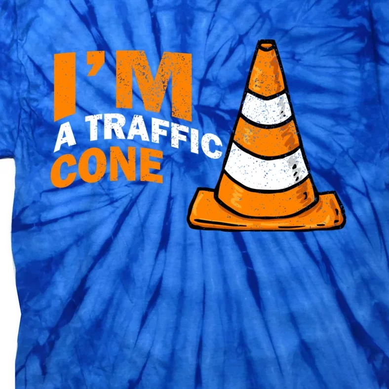 I Am A Traffic Cone Halloween Costume Im Lazy Easy Tie-Dye T-Shirt