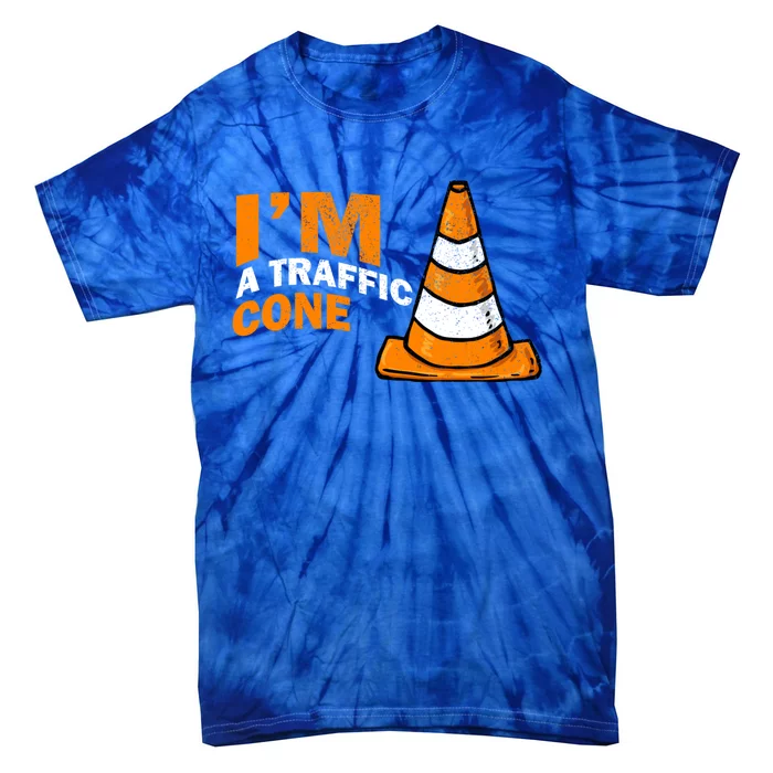 I Am A Traffic Cone Halloween Costume Im Lazy Easy Tie-Dye T-Shirt