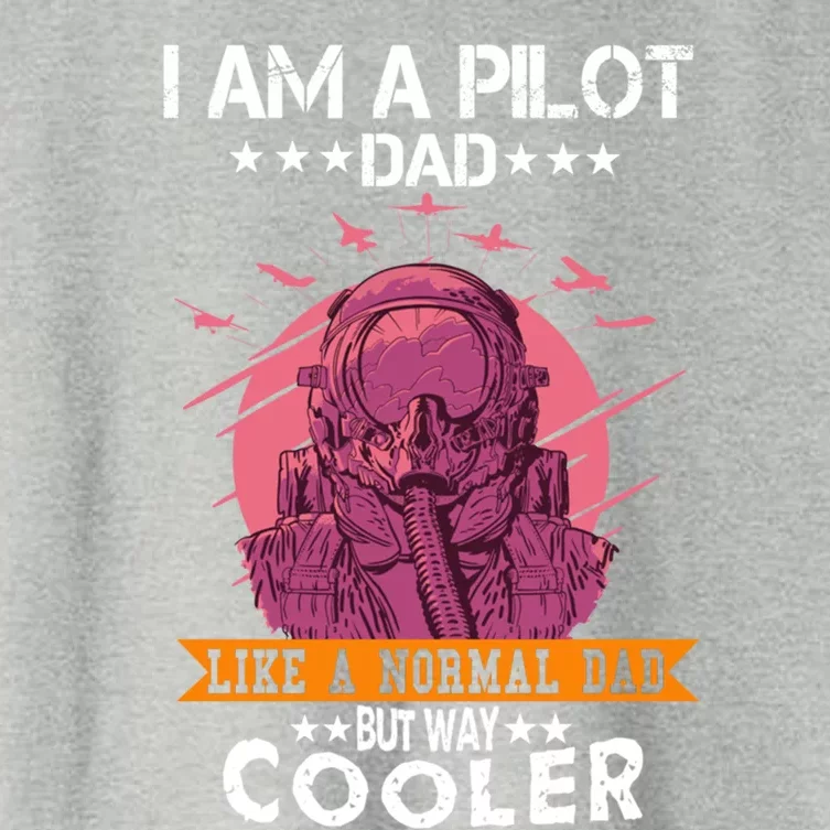 I Am A Pilot Dad Great Pilot Dad Gift Airplane Fathers Day Cool Gift Women's Crop Top Tee