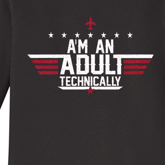 Im An Adult Technically Funny 18th Birthday Baby Long Sleeve Bodysuit