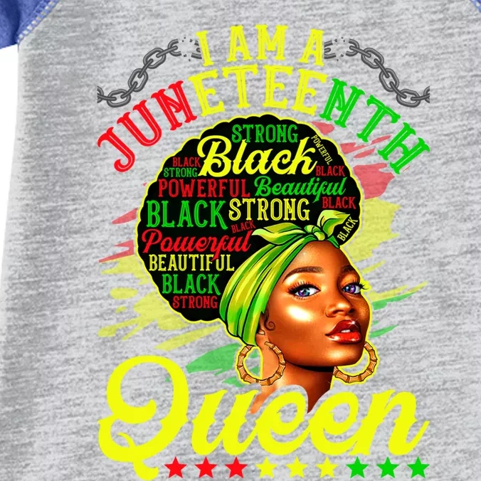 I Am A Juneteenth Queen Black History Black Afro Funny Gift Infant Baby Jersey Bodysuit