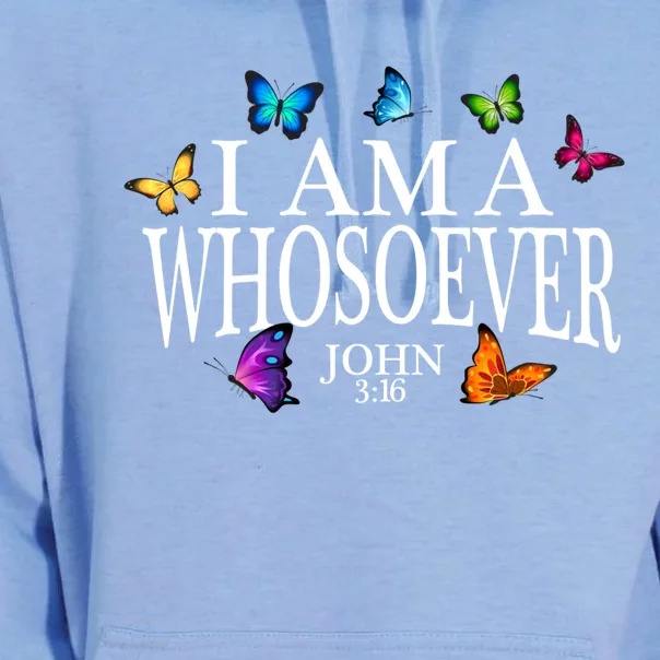 I Am A Whosoever John 3:16 Jesus Christian Butterfly Gift Unisex Surf Hoodie