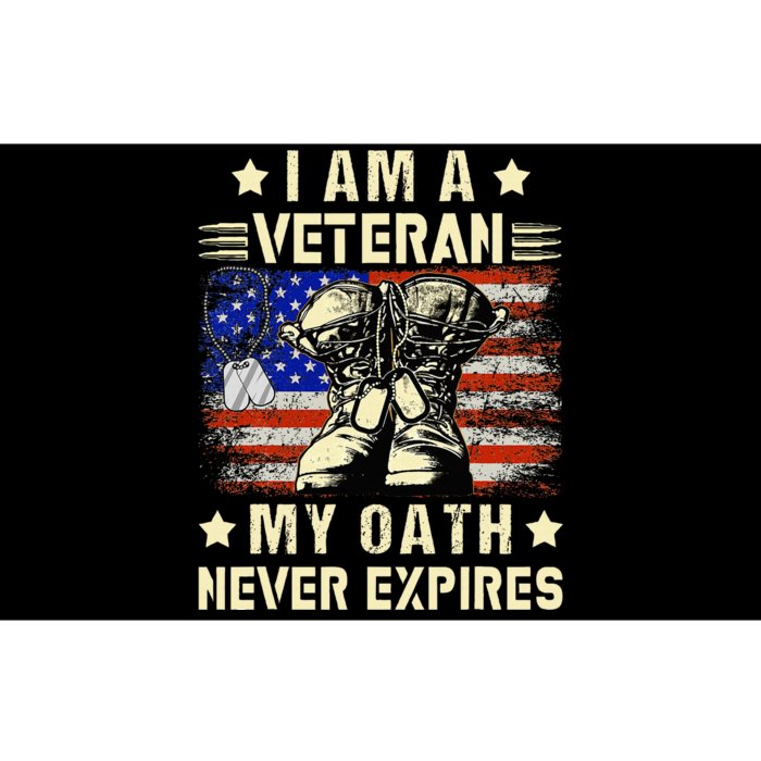 I am A Veteran My Oath Never Expires Veteran Day USA Flag Bumper Sticker