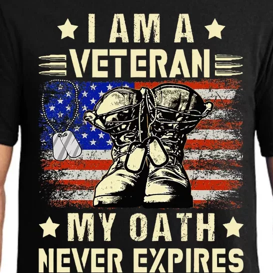 I am A Veteran My Oath Never Expires Veteran Day USA Flag Pajama Set