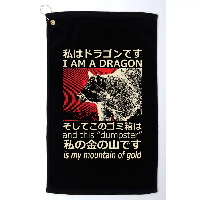 I Am A Dragon And This Dumpster Is My Mountain Gf Gold Platinum Collection Golf Towel