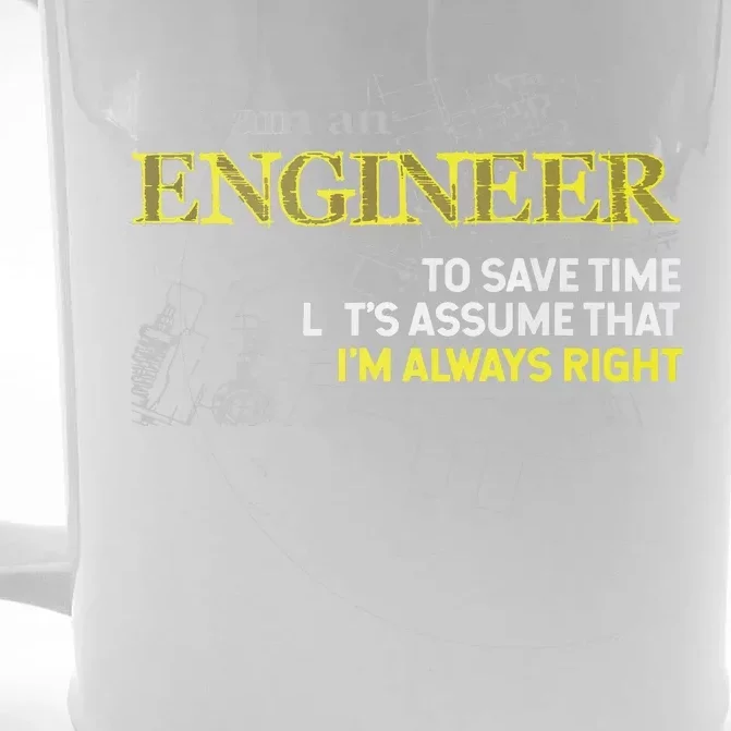 I Am An Engineer Gifts Idea For Any Engineer's Front & Back Beer Stein