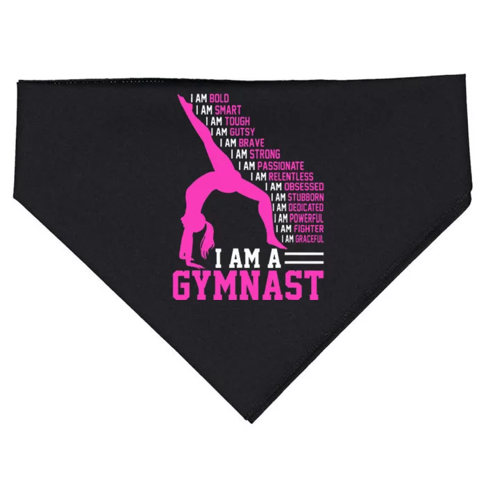 I Am A Gymnast Motivation Handstand Gymnastics USA-Made Doggie Bandana