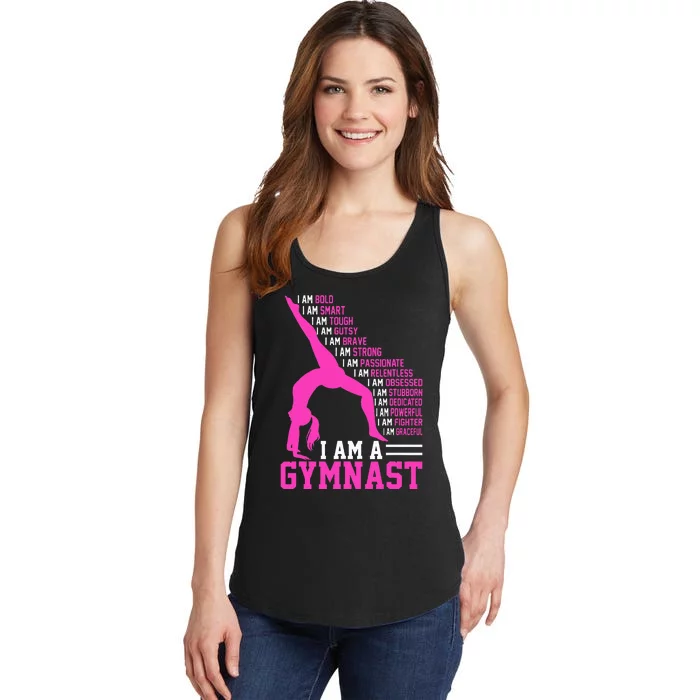 I Am A Gymnast Motivation Handstand Gymnastics Ladies Essential Tank