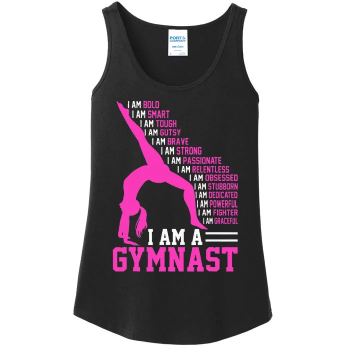 I Am A Gymnast Motivation Handstand Gymnastics Ladies Essential Tank