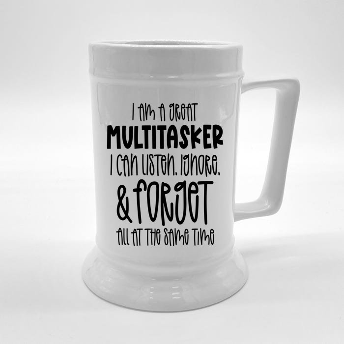 I Am A Great Multitasker Funny Sarcastic Novelty Item Meaningful Gift Front & Back Beer Stein