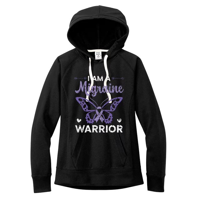 I Am A Migraine Warrior Headache Migraine Awareness Women's Fleece Hoodie