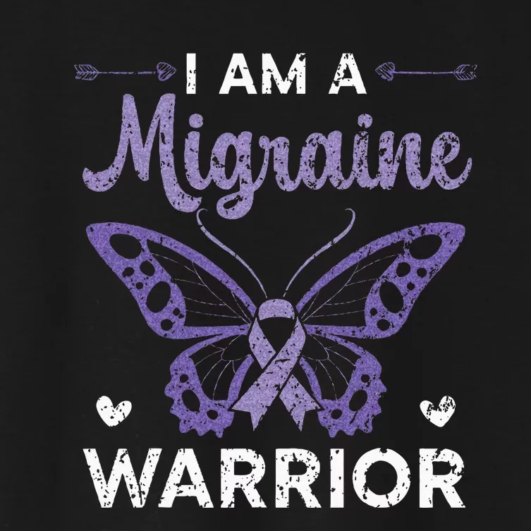 I Am A Migraine Warrior Headache Migraine Awareness Women's Crop Top Tee