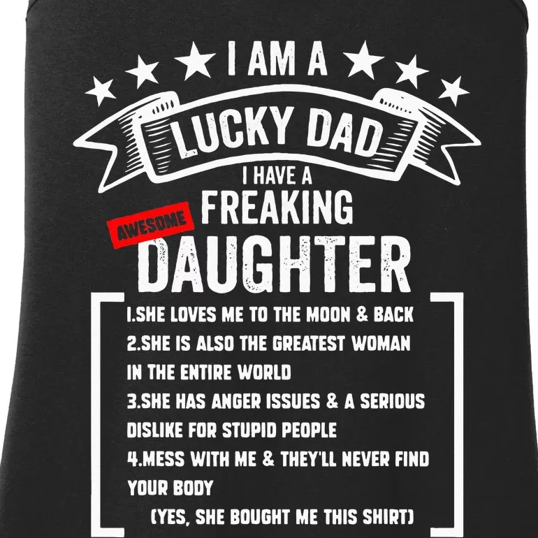 I Am A Lucky Dad I Have A Freaking Awesome Daughter Ladies Essential Tank