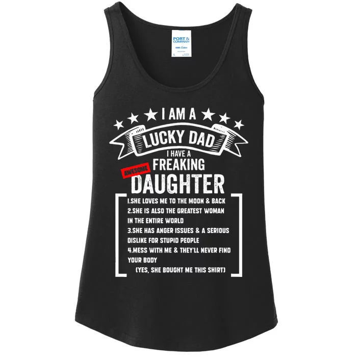 I Am A Lucky Dad I Have A Freaking Awesome Daughter Ladies Essential Tank