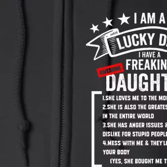 I Am A Lucky Dad I Have A Freaking Awesome Daughter Full Zip Hoodie