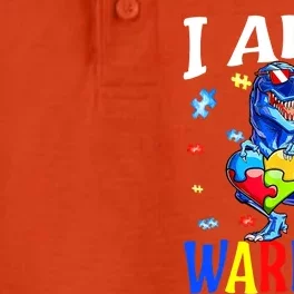 I Am A Warrior Autism Family Dinosaur Autism Awareness Dry Zone Grid Performance Polo