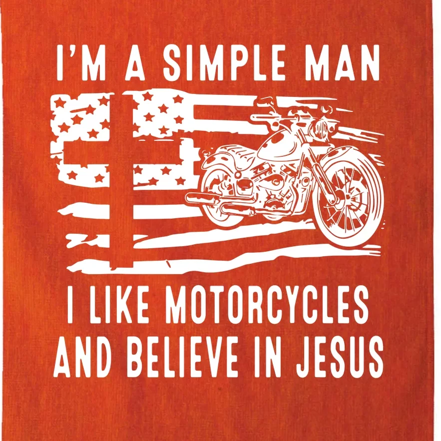 I Am A Simple Man I Like Motorcycles And Believe In Jesus Platinum Collection Golf Towel