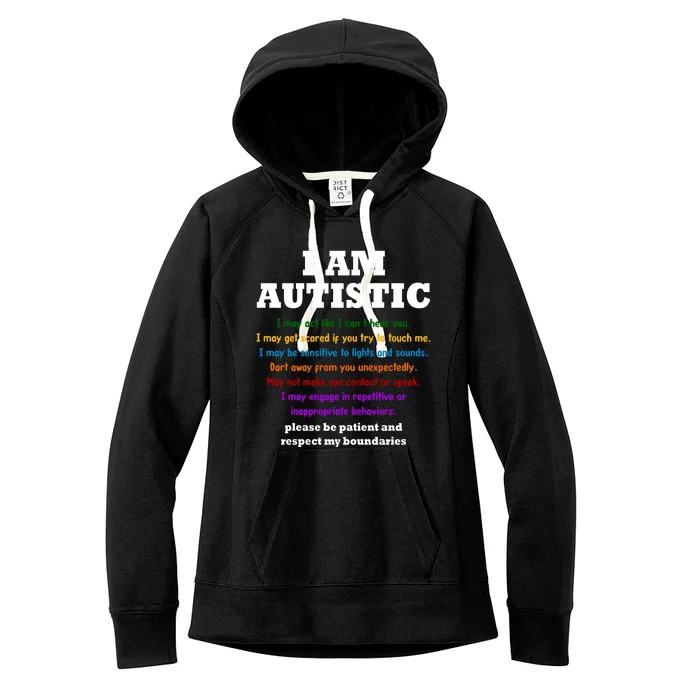 I Am Autistic Please Be Patient Women's Fleece Hoodie