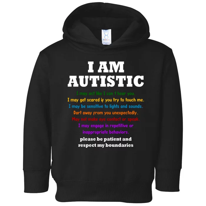 I Am Autistic Please Be Patient Toddler Hoodie