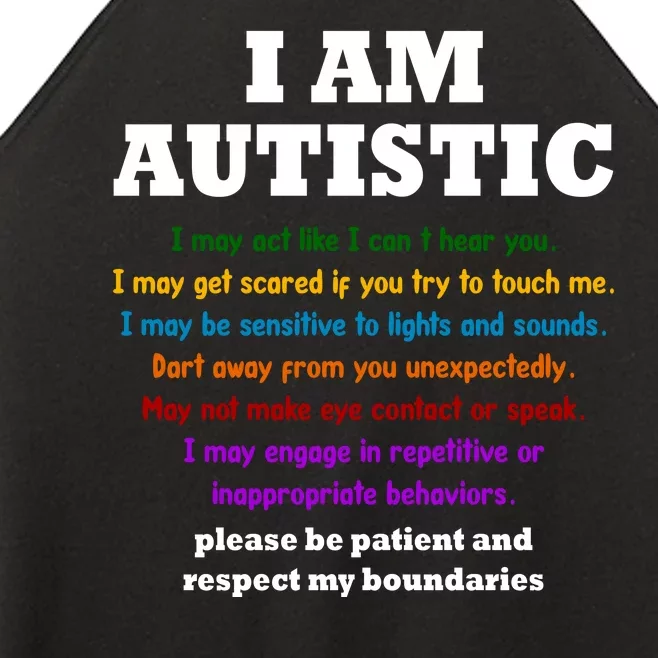 I Am Autistic Please Be Patient Women’s Perfect Tri Rocker Tank