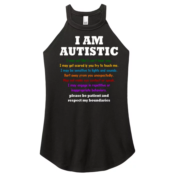 I Am Autistic Please Be Patient Women’s Perfect Tri Rocker Tank