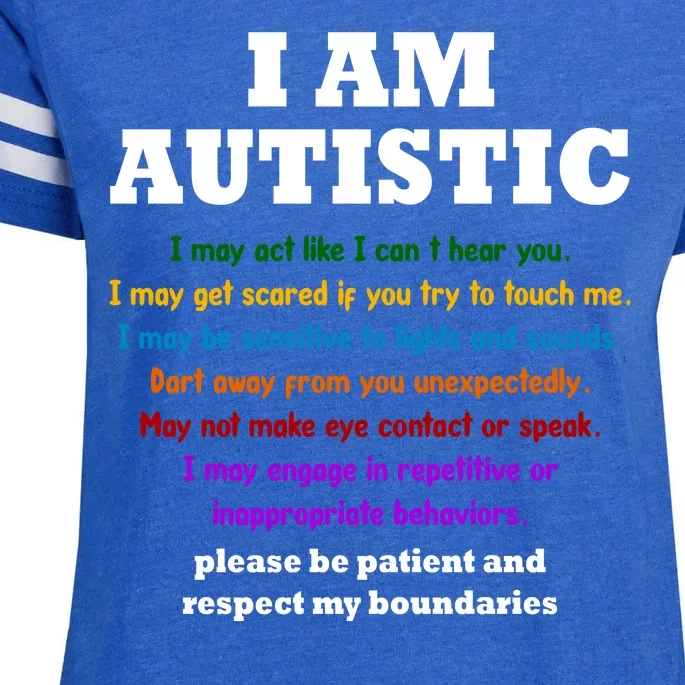 I Am Autistic Please Be Patient Enza Ladies Jersey Football T-Shirt