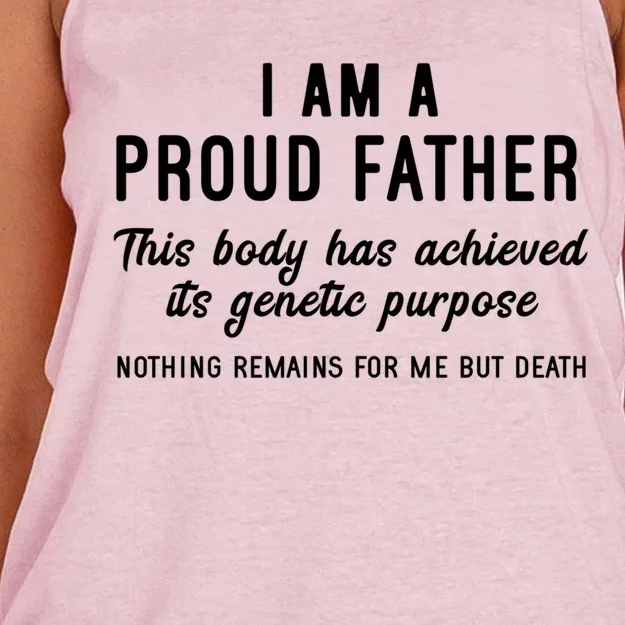 I Am A Proud Father Funny Athiest Dad Gift Women's Knotted Racerback Tank