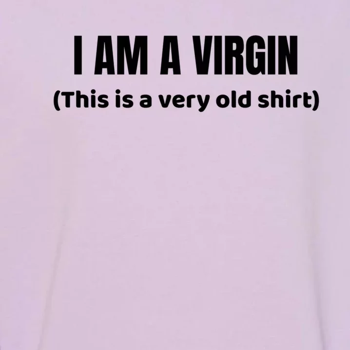 I Am A Virgin (This Is An Old Gift) Funny Adult Gift Garment-Dyed Sweatshirt