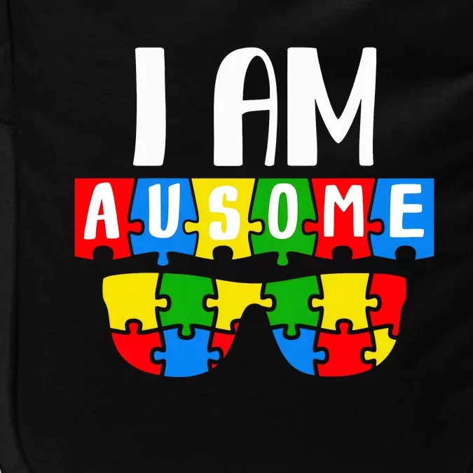 I Am Ausome Autism Puzzle Autism Awareness Month Impact Tech Backpack