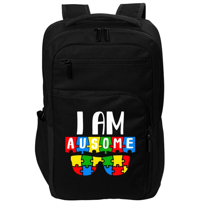 I Am Ausome Autism Puzzle Autism Awareness Month Impact Tech Backpack