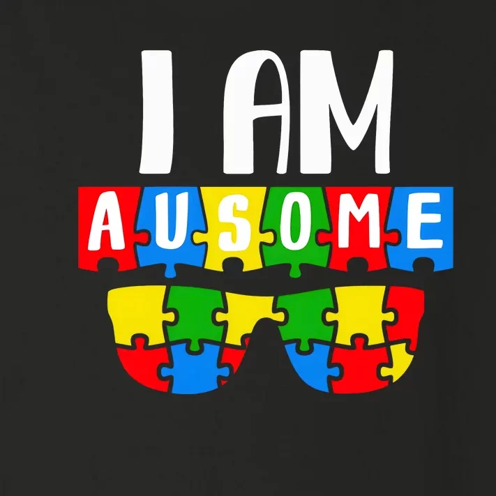 I Am Ausome Autism Puzzle Autism Awareness Month Toddler Long Sleeve Shirt