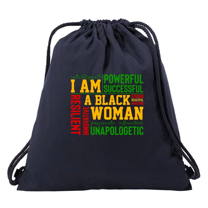 I Am A Black Woman Juneteenth Since 1865 Afro America Gift Drawstring Bag