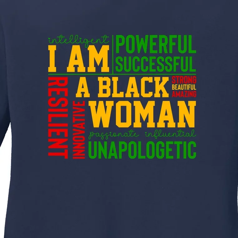 I Am A Black Woman Juneteenth Since 1865 Afro America Gift Ladies Long Sleeve Shirt