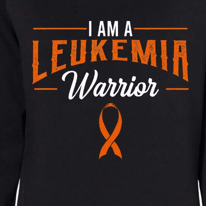 I Am A Leukemia Warrior Blood Cancer Awareness Orange Ribbon Womens California Wash Sweatshirt