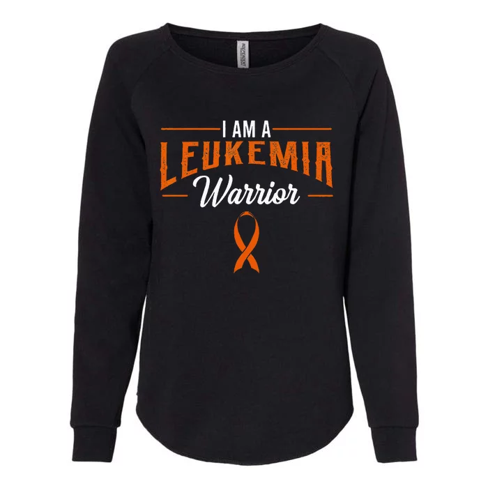 I Am A Leukemia Warrior Blood Cancer Awareness Orange Ribbon Womens California Wash Sweatshirt