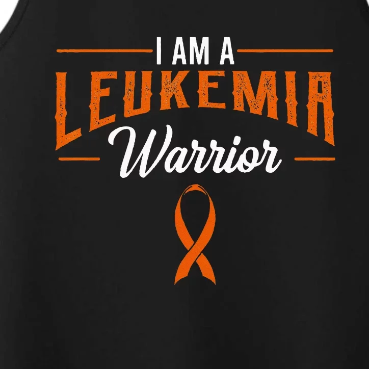 I Am A Leukemia Warrior Blood Cancer Awareness Orange Ribbon Performance Tank