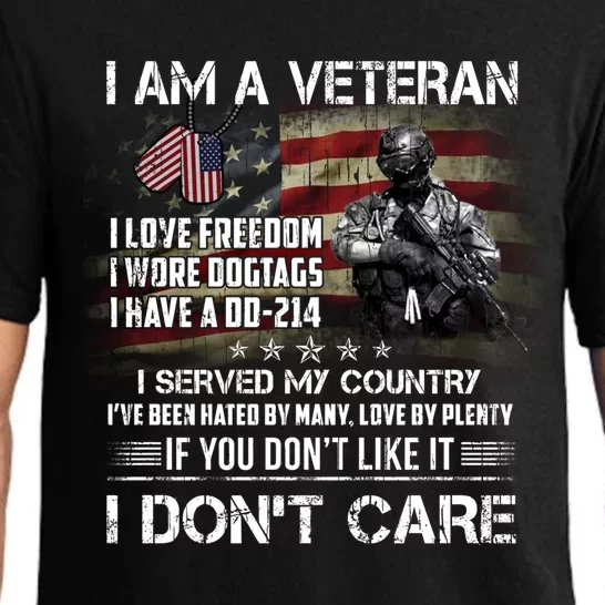 I Am A Veteran I Love Freedom My Country Funny Veteran Gift Pajama Set