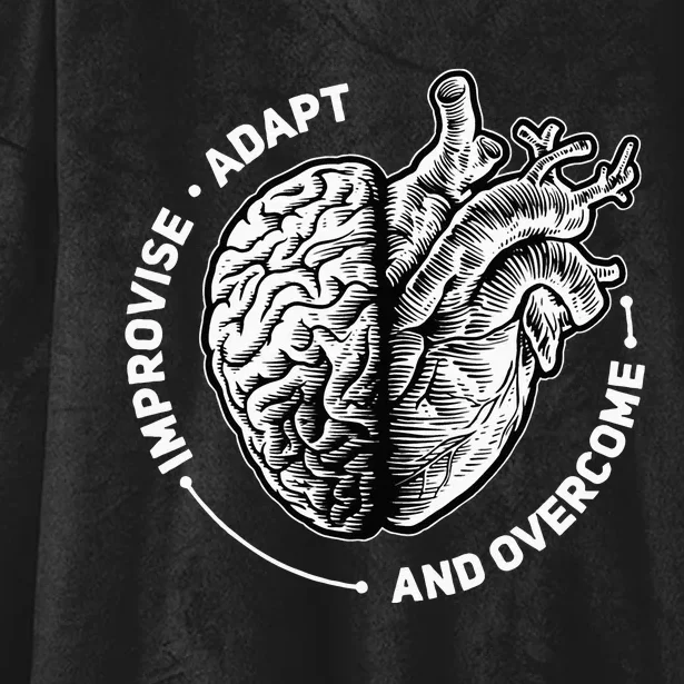 Improvise Adapt And Overcome Encouraging Doctor Heart Love Hooded Wearable Blanket