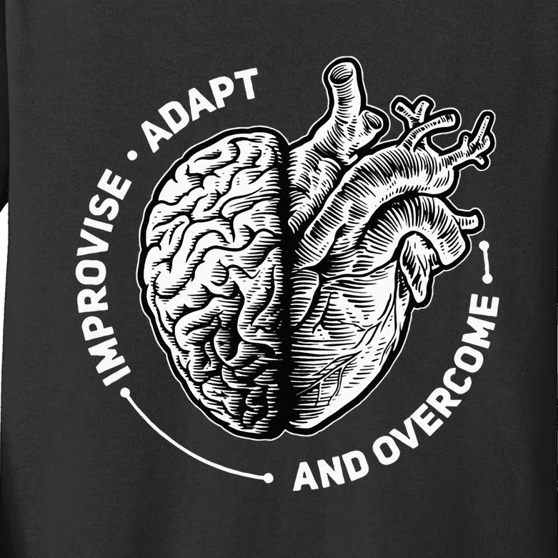 Improvise Adapt And Overcome Encouraging Doctor Heart Love Kids Long Sleeve Shirt