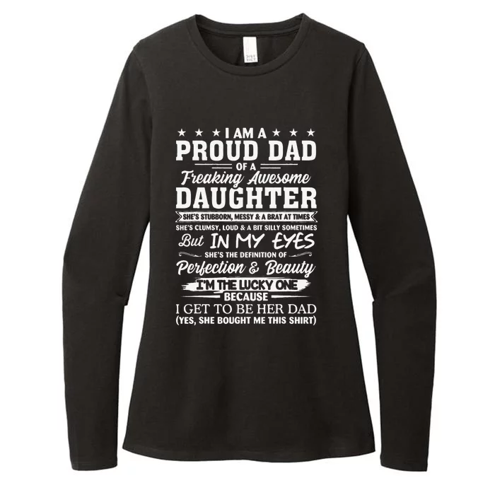 I Am A Proud Dad Of A Freaking Awesome Daughter Gift Womens CVC Long Sleeve Shirt